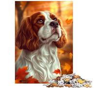 Puzzles for Adults 1000 Puzzles Cavalier King Charles Spaniel Autumn Portrait Help The Brain Exercise Family Activities Brain Teaser Game for Age 14+ Game (38x26cm)
