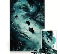 Puzzles for Adults 1000 Puzzles Cave River Boats Perfect Edge Play Logic Game Play Idle Play Game Birthday Art Play (38x52cm)