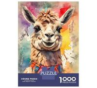 Puzzles for Adults 1000 Puzzles Cheeky Llama with Colorful Tassels Puzzle for Adults Relax Games Analysis And Logic Deal As Gifts for The Whole Family 38x26cm/1000pcs