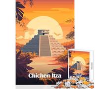 Puzzles for Adults 1000 Puzzles Chichen Itza Pyramid Adult Jigsaw Puzzles Improve Memory Help The Brain Exercise for Is Ideal As A Gifts (38x52cm)