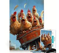 Puzzles for Adults 1000 Puzzles Chickens on Rollercoaster Perfect Edge Play Logic Game Play Idle Play Game Birthday Art Play (38x26cm)