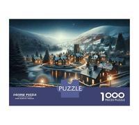 Puzzles for Adults 1000 Puzzles Christmas Village Scene-1 Puzzles for Adults Relaxing Games Precision Cutting Deal As Gifts for The Whole Family 52x38cm/1000pcs