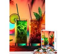 Puzzles for Adults 1000 Puzzles Cocktail Drink Neon Educational Toy Gift For Birthdays Educational Games Train Your Brain And Hands Size 38x26cm