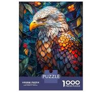 Puzzles for Adults 1000 Puzzles Colorful Eagle Stained Gl Adult Puzzles Family Game Wall Decoration Deal As Gifts for The Whole Family 38x26cm/1000pcs
