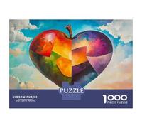 Puzzles for Adults 1000 Puzzles Colorful Heart Painting Puzzles for Adults Relaxing Games Precision Cutting Deal As Gifts for The Whole Family 38x26cm/1000pcs
