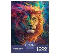 Puzzles for Adults 1000 Puzzles Colorful Lion Art Print Puzzles for Adults Relaxing Games Precision Cutting Deal As Gifts for The Whole Family 38x26cm/1000pcs