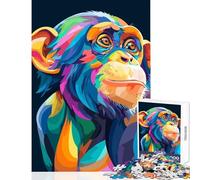 Puzzles for Adults 1000 Puzzles Colorful Monkey Portrait Adult Jigsaw Puzzles Improve Memory Help The Brain Exercise for Is Ideal As A Gifts (50x75cm)