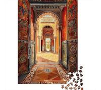 Puzzles for Adults 1000 Puzzles Colorful Moroccan Hallway Art Print Jigsaw for Adults Hands-on Game For Family Fun Unique Birthday And Gifts 38x26cm/1000pcs