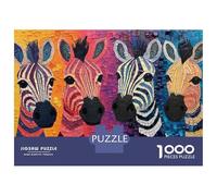 Puzzles for Adults 1000 Puzzles Colorful Mosaic Zebras Wall Art Puzzles for Adults Relaxing Games Precision Cutting Deal As Gifts for The Whole Family 70x50cm/1000pcs