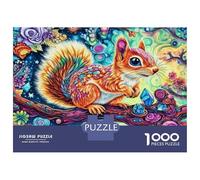 Puzzles for Adults 1000 Puzzles Colorful Squirrel Art Print Puzzles for Adults Relaxing Games Precision Cutting Deal As Gifts for The Whole Family 52x38cm/1000pcs