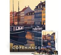 Puzzles for Adults 1000 Puzzles Copenhagen Denmark Premium Cut Fun Focus Game Gift Chill Game Play Birthday Art Play (38x52cm)