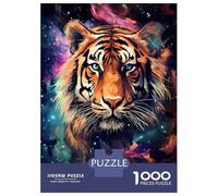 Puzzles for Adults 1000 Puzzles Cosmic Starry Tiger Puzzles for Adults Relax Games Staycation Kill Time for Birthday, Chrismas 38x26cm/1000pcs