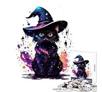 Puzzles for Adults 1000 Puzzles Cosmic Witch Cat Adult Jigsaw Puzzles Improve Memory Help The Brain Exercise for Is Ideal As A Gifts (38x52cm)