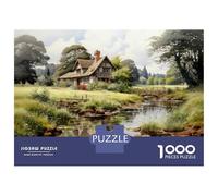 Puzzles for Adults 1000 Puzzles Cottage by The Stream Puzzles for Adults Relaxing Games Precision Cutting Deal As Gifts for The Whole Family 38x26cm/1000pcs