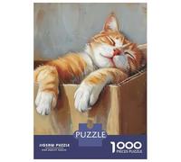 Puzzles for Adults 1000 Puzzles Cozy Cat Nap Box Puzzle for Adults Relax Games Analysis And Logic Deal As Gifts for The Whole Family 52x38cm/1000pcs