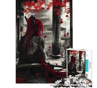 Puzzles for Adults 1000 Puzzles Crimson Samurai Solitude Fun Activities at Home For Family Fun Hands-on Game for And 14 Years And over (38x52cm)