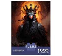 Puzzles for Adults 1000 Puzzles Crowned Raven Art Print Puzzles for Adults Relaxing Games Precision Cutting Deal As Gifts for The Whole Family 38x26cm/1000pcs