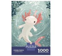 Puzzles for Adults 1000 Puzzles Cute Axolotl in Water Illustration Puzzles for Adults Family Games Perfect Decoration Unique Birthday And Gifts 70x50cm/1000pcs