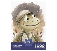 Puzzles for Adults 1000 Puzzles Cute Frog Wearing Overalls And Hat Puzzles for Adults Relaxing Games Precision Cutting Deal As Gifts for The Whole Family 70x50cm/1000pcs