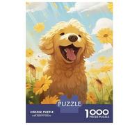 Puzzles for Adults 1000 Puzzles Cute Happy Goldendoodle Jigsaw for Adults Hands-on Game For Family Fun Unique Birthday And Gifts 52x38cm/1000pcs