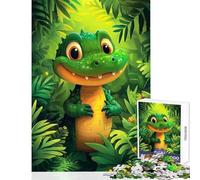 Puzzles for Adults 1000 Puzzles Cute Little Alligator Anti-Stress Toys Great Gift for Games Hands-on Game Help The Brain Exercise Size 50x75cm