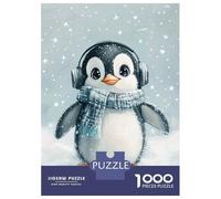 Puzzles for Adults 1000 Puzzles Cute Penguin in Snow Jigsaws for Adults Relaxing Games Perfect Decoration Help The Brain Exercise 38x26cm/1000pcs