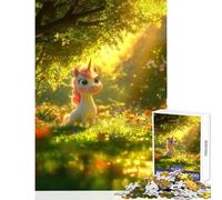 Puzzles for Adults 1000 Puzzles Cute Unicorn in A Meadow Educational Toy Gift Birthday Practical Game with Matching Poster And Trivia Sheet Size 38x26cm