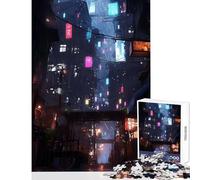 Puzzles for Adults 1000 Puzzles Cyberpunk City Night Style Adult Jigsaw Puzzles Improve Memory Help The Brain Exercise for Is Ideal As A Gifts (50x75cm)