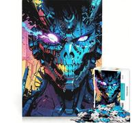Puzzles for Adults 1000 Puzzles Cyberpunk Skull Robot Portrait, Anti-Stress Toys, Precision Cutting, Deal As Gifts for The Whole Family 50x75cm