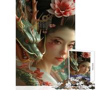 Puzzles for Adults 1000 Puzzles D Geisha Dragon Anti-Stress Toys Great Gift for Games Hands-on Game Help The Brain Exercise Size 50x75cm