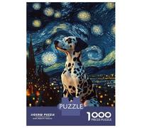 Puzzles for Adults 1000 Puzzles Dalmatian Starry Night Puzzle for Adults Relax Games Analysis And Logic Deal As Gifts for The Whole Family 38x26cm/1000pcs