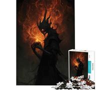 Puzzles for Adults 1000 Puzzles Dark Entity with Fiery Orb Brain Intelligence Challenge Addictive Toys Hands-on Game A Work of Art Gifts Ideas (Size 50x75cm)