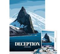 Puzzles for Adults 1000 Puzzles Deception Island, Antarctica Travel Poster Jigsaw Puzzles for Adults Birthday Present Every Piece Is Unique - Challenging Game Toys (50x75cm)