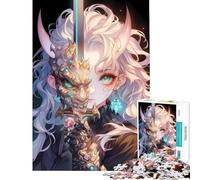 Puzzles for Adults 1000 Puzzles Demonic Warrior Girl Brain Intelligence Challenge Addictive Toys Hands-on Game A Work of Art Gifts Ideas (Size 38x52cm)