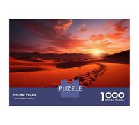 Puzzles for Adults 1000 Puzzles Desert Sunset Footprints Puzzles for Adults Relaxing Games Precision Cutting Deal As Gifts for The Whole Family 38x26cm/1000pcs