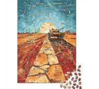 Puzzles for Adults 1000 Puzzles Desert Tank Warfare Art Print Jigsaw for Adults Hands-on Game For Family Fun Unique Birthday And Gifts 52x38cm/1000pcs