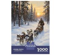 Puzzles for Adults 1000 Puzzles Dog Sled Team in Winter Landscape Puzzle for Adults Relax Games Analysis And Logic Deal As Gifts for The Whole Family 70x50cm/1000pcs