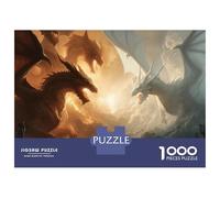 Puzzles for Adults 1000 Puzzles Dragon Battle Fantasy Artwork Jigsaw for Adults Hands-on Game For Family Fun Unique Birthday And Gifts 38x26cm/1000pcs