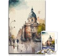 Puzzles for Adults 1000 Puzzles Dublin Ireland Watercolor Beautiful Design Game Home Art Decor Gift For Birthdays Size 38x26cm
