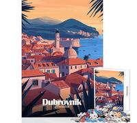 Puzzles for Adults 1000 Puzzles Dubrovnik Cityscape Toy Wall Decor Great Gift for Games Family Game with Matching Poster And Trivia Sheet Size 38x52cm