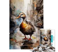 Puzzles for Adults 1000 Puzzles Duck in The City Jigsaws for Adults DIY Toys Difficult Challenge Deal As Gifts for The Whole Family (Size 38x26cm)
