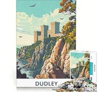 Puzzles for Adults 1000 Puzzles Dudley Castle Vintage Poster, Anti-Stress Toys, Decompressing Intellectual, for Birthday, Chrismas 50x75cm