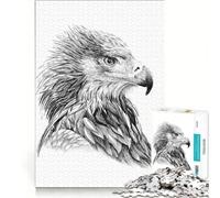 Puzzles for Adults 1000 Puzzles Eagle Head Black And White Drawing, Hands-on Game, Hand Speed Race, Unique Gifts for Birthday And Christmas 38x26cm