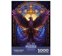 Puzzles for Adults 1000 Puzzles Eagle Stained Glass Style Jigsaws for Adults Relax Games A Work of Art Deal As Gifts for The Whole Family 38x26cm/1000pcs