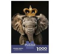 Puzzles for Adults 1000 Puzzles Elephant Cute King Teenager Puzzles Brain Teaser Game Precision Cutting Help The Brain Exercise 52x38cm/1000pcs