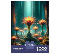 Puzzles for Adults 1000 Puzzles Enchanted Forest Glowing Flowers Puzzles for Adults Relax Games Staycation Kill Time for Birthday, Chrismas 38x26cm/1000pcs