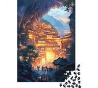 Puzzles for Adults 1000 Puzzles Enchanted Mountain Village Scene Jigsaws for Adults Toy Wall Decor Stress Reliever Unique Birthday And Gifts 38x26cm/1000pcs