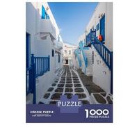 Puzzles for Adults 1000 Puzzles Famous Blue Alley Mykonos Puzzle for Adults Relax Games Analysis And Logic Deal As Gifts for The Whole Family 70x50cm/1000pcs