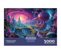 Puzzles for Adults 1000 Puzzles Fantasy Alien Landscape Artwork Puzzle for Adults Relax Games Analysis And Logic Deal As Gifts for The Whole Family 52x38cm/1000pcs