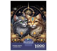 Puzzles for Adults 1000 Puzzles Fantasy Cats Art Print Puzzles for Adults Relaxing Games Precision Cutting Deal As Gifts for The Whole Family 70x50cm/1000pcs